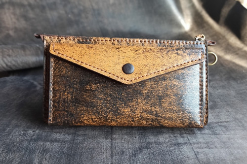 کیف پول دستی اسپورت چرم طبیعی مدل آکروپل