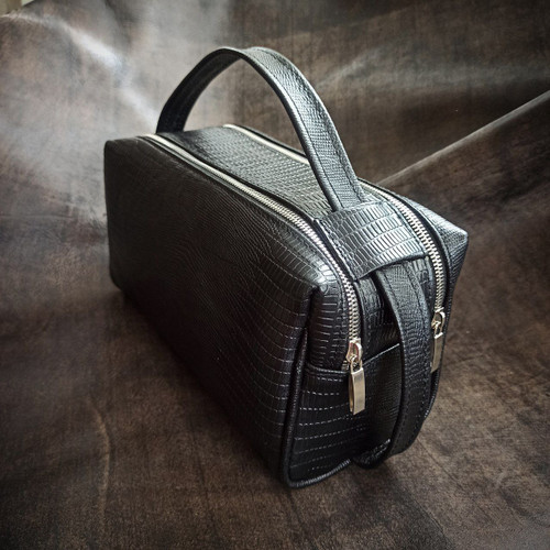 کیف دستی شوزبگ مردانه چرم گاوی لیزارمشکی دوحالته سایز بزرگ mandi